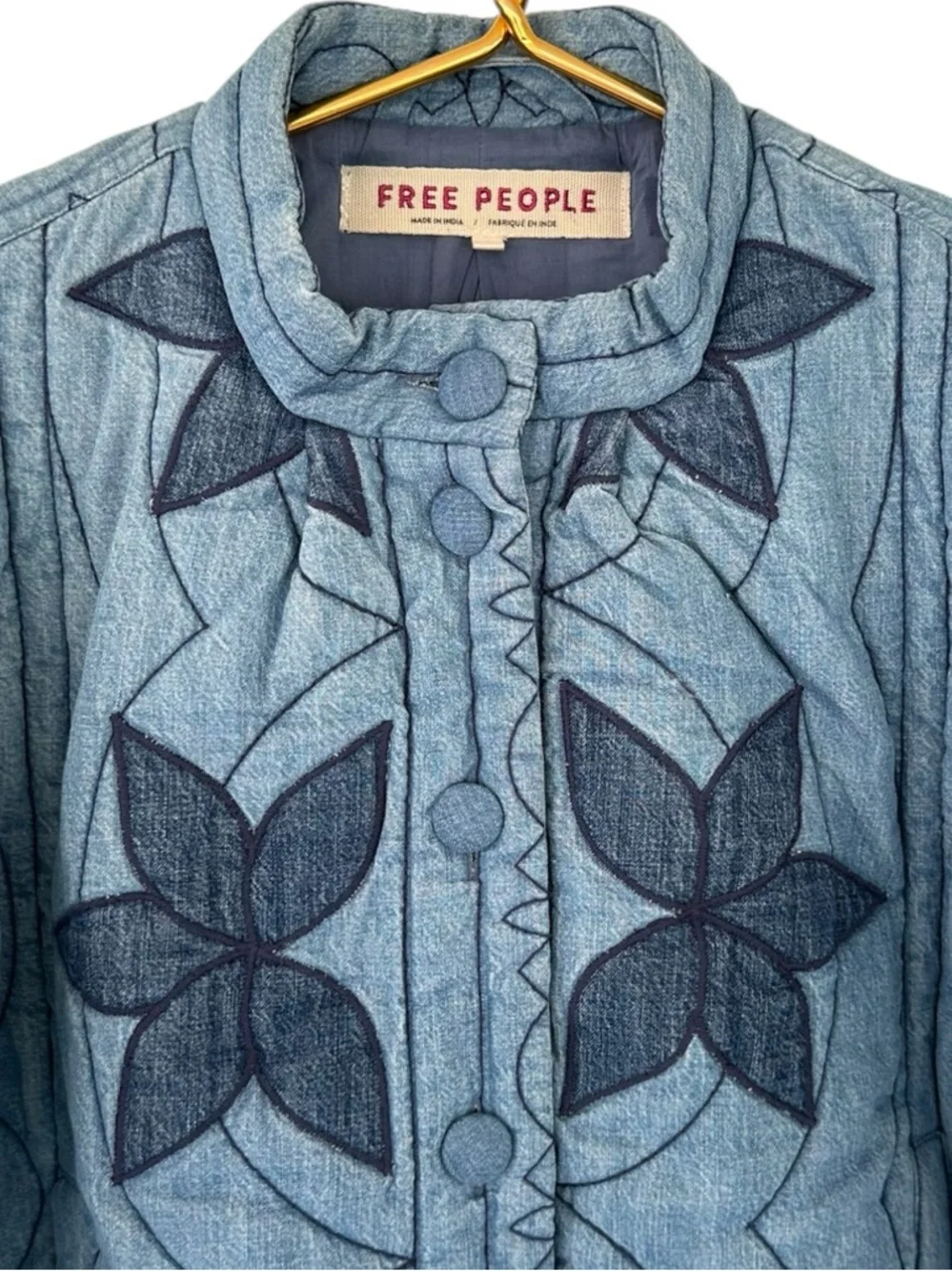 Free People • Quinn Quilted Cotton Denim Jacket - Picture 5 of 15